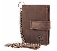 MATADOR #Seattle Leather Wallet with Chain with Elegant Gift Box, Elegant Biker Wallet and RFID Blocker, Luxury Biker Wallet for Men with Chain, Many Card Slots, Dark brown, Mittelgroß, Retro