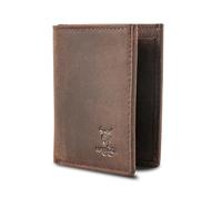 MATADOR Slim Chicago Wallet Small with Coin Compartment and RFID Protection Credit Card Holder Wallet for Men Genuine Leather Card Holder Mini Wallet Includes Gift Box, dark brown, With S coin