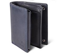 MATADOR Toronto Men's Leather Wallet with Elegant Gift Box, Elegant Wallet RFID Protection, Luxury Men's Wallet Many Card Slots, Navy Blue, L, Classic