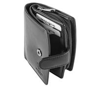 MATADOR Valencia Women's Leather Purse Medium Size with Gift Packaging RFID Wallet, Black Nappa, VALENCIA MINI, Minimalist