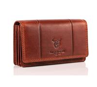 MATADOR Venice Women's Red Leather Purse with Elegant Gift Box, Medium Size with RFID Blocker, Luxury Purse Brown Vintage, Mittelgroß