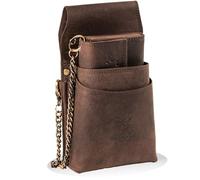 MATADOR VICIO Waiter Wallet Leather with XXL Waiter's Bag with Belt Loop, Luxury Waiter's Wallet Leather with Elegant Gift Box and RFID Protection Including Robust Metal Chain, Dark brown, SET mit