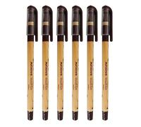 Matador WoodMark Ball Pens | Oil Based Ink Gel Pen | Medium (0.6 mm) Retractable NS Tips with TC Ball Wood Mark Ball Pens | Extra Refilling Opportunity | Pack of 6 (Black)