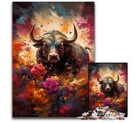Matador's Colorful Psychedelic Rose 1000 Pieces Puzzles for Adults Wooden Jigsaw Perfect for Family Fun Party Games Birthday Party Favors 1000 PCS(38x26cm)