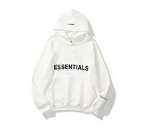 Mataluck Unisex Oversized Fleece Hoodie, Heavyweight Cotton Blend Streetwear Y2K Pullover with 3D Letter Detail, Comfortable Baggy Fit Sweatshirt for Men & Women, Ideal for Casual Daily Wear White