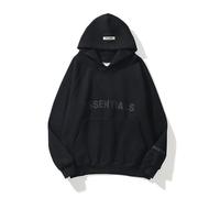 Mataluck Unisex Oversized Fleece Hoodie, Heavyweight Cotton Blend Streetwear Y2K Pullover with 3D Letter Detail, Comfortable Baggy Fit Sweatshirt for Men & Women, Ideal for Casual Daily Wear Black