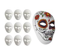 MATANA 10-Pack Blank White Paper Face Masks (24x18 cm) - Rigid DIY Craft Masks for Kids and Adults, Halloween Costumes and Classroom Art Projects