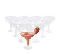 MATANA 10 Plastic Cocktail Glasses 360ml Clear - Reusable Margarita Glasses