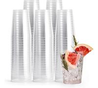 MATANA 100 Premium Clear Hard Plastic Cups, 285ml / 10oz - Reusable Plastic Glasses, Tumblers for Drinks, Cocktail, Dessert, Wedding, Parties