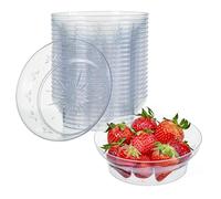 MATANA 100 Small Clear Hard Plastic Serving Party Bowls (360ml / 12oz) - Perfect for Nibbles, Desserts, Snacks, Candy, Nuts, Antipasti, Sweets - Elegant & Reusable