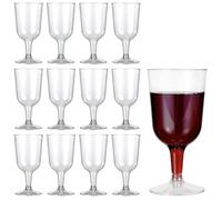 MATANA 12 Plastic Wine Glasses 180ml Clear - Reusable Cocktail Glasses | 6oz Hard Plastic Goblets, BPA-Free, Shatterproof; Wine Cups for Cocktails, Dessert, Wine Tasting; Weddings, Parties