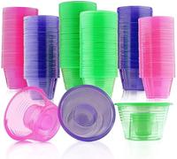 MATANA 150 Neon Plastic Bomb Shot Cups, 100ml - Shot Glasses for Layered Shots, Creative Cocktails & More - Weddings, Birthdays, Halloween, Festivals - Sturdy & Reusable