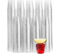 MATANA 150 Plastic Shot Glasses 30ml Silver Glitter - Reusable Shot Cups | 1oz Shot Glasses · BPA Free, Shatterproof · For Jelly Shots, Sample Tasting, Parties, Birthdays, Weddings, Stag & Hen Parties