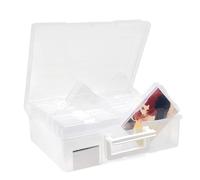 MATANA - 2 6" x 4" Clear Storage Box Photo Inserts and Scrapbook Storage Crafts and Organisers with 32 Cases and Labels, Over 2000 Photos - Great for Sewing, Garden Seed Supplies
