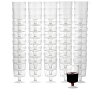 MATANA 200 Clear Hard Plastic Wine Glasses (160ml) - One Piece - Sturdy & Reusable Wine Cups for Cocktails, Dessert - Ideal for Birthdays, Weddings, Christmas, BBQ, Picnic, Parties