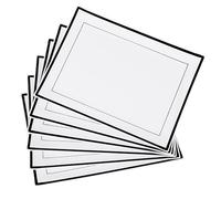 MATANA 24 White Rectangular Serving Platters with Black Rim, 30x23cm - Reusable Plastic Trays for Snack, Sandwich, Buffet Trays, Food Serving, Catering, Parties, Weddings, Birthdays