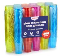 MATANA 300 Plastic Shot Glasses, Neon (30ml / 1oz) - Reusable - Shot Glasses Plastic, Shot Glass, Jelly Shots, Sample Tasting Cups - Shot Cups for Parties, Birthdays, Weddings, Stag, Hen Parties