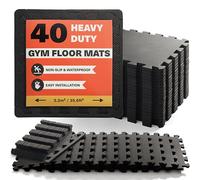 MATANA - 40 Pack Interlocking Foam Floor Mats - Home Exercise, Gym Flooring Tiles - 10mm Thick EVA Non-Slip Waterproof Mat Set - 30 x 30cm (3.3 m² / 35.6 ft²)