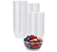 MATANA 40 Small Clear Plastic Bowls (150 ml / 5 oz) - Reusable Mini Dessert Bowls for Dips, Sauces, Ice Cream & Trifles - Sturdy, Stackable Party Bowls