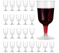 MATANA 48 Clear Hard Plastic Wine Glasses (180ml) - Elegant, Sturdy & Reusable Plastic Glasses for Cocktails, Dessert - Wine Cups for Birthdays, Weddings, Christmas, Parties