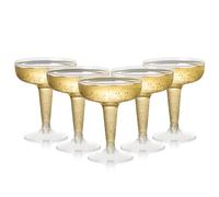 MATANA 48 Elegant Plastic Coupe Glasses for Cocktails, Martinis, Maragaritas, Champagne, Wine (120ml) - Transparent, Sturdy & Reusable for Weddings, Birthdays, Parties & Events