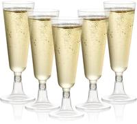 MATANA 48 Premium Plastic Champagne Flutes, 150ml / 5oz - Cocktail Glasses, Reusable Prosecco Glasses, Wine Cups - Elegant Plastic Flutes for Parties, Weddings, Birthdays, Picnic