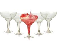 MATANA 48 Reusable Plastic Cocktail Glasses with Gold Glitter, 360ml/12oz - Shatterproof Cocktail Cups, Margarita Coupe Martini Daiquiri Glasses with Stem for Parties, Weddings & BBQs