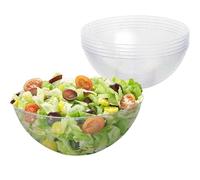 MATANA 50 Clear Hard Plastic Serving Bowls, 1500ml - Sturdy & Reusable - Ideal for Salad, Snacks & Crisps - Parties, Picnic, Birthdays, BBQ & More
