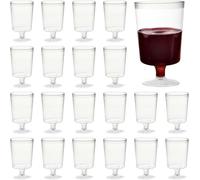 MATANA 50 Clear Hard Plastic Wine Glasses (160ml) - One Piece - Sturdy & Reusable Wine Cups, Dessert Cups - Plastic Cocktail Glasses for Birthdays, Weddings, Christmas, BBQ, Picnic, Parties