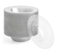 MATANA 50 Premium Clear Hard Plastic Bowls with Silver Glitter, 360ml - Sturdy & Reusable - Soup Bowls, Dessert Bowls for Weddings, Birthdays, Picnic, Buffet, Catering, Parties
