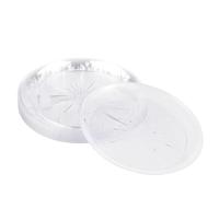 MATANA 60 Clear Hard Plastic Dinner Plates, 25cm / 10 Inch - Elegant & Reusable Party Plates for Weddings, Birthdays, Picnic, BBQ, Parties