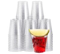 MATANA 60 Plastic Shot Glasses 30ml Silver Glitter - Reusable Shot Cups | 1oz Shot Glasses · BPA Free, Shatterproof · For Jelly Shots, Sample Tasting, Parties, Birthdays, Weddings, Stag & Hen Parties