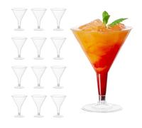 MATANA 96 Premium Plastic Martini Glasses for Cocktails & Dessert, 210ml - Sturdy, Elegant & Reusable - Weddings, Birthdays, Christmas, Parties & Events