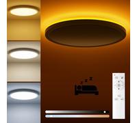 Matane LED Ceiling Light Dimmable 18W, Ceiling Lamp with Remote Control Timeable, 2000K Night Light Warm, Panel 3000K-6500K for Bedroom Kid's Room, Living Room, Hallway, Kitchen Round White 8.7 Inch