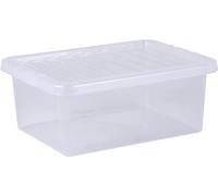 Matangi Plus 1 x Large Crystal Clear Plastic Storage Box With Lid Stackable Organizing Box Transparent Container (4L-110L) (1, 17 Litre)