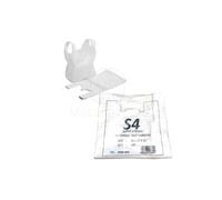 Matangi Plus 1000 X S4 WHITE PLASTIC POLYTHENE VEST STYLE CARRIER BAGS WITH HANDLE Ideal For Boutique Clothes Party Gift Bag