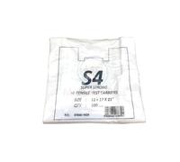 Matangi Plus 200 X S4 WHITE PLASTIC POLYTHENE VEST STYLE CARRIER BAGS WITH HANDLE Ideal For Boutique Clothes Party Gift Bag