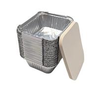 Matangi Plus 25 x Aluminium Foil Medium No.2 containers with lids Perfect for Home and Takeawy Size