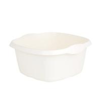 Matangi Plus 32 x 32 x 15 cm Round & Square Plastic Washing Up Bowl | Space Saving Portable Washtub, Mixing Bowl | Great for Home, Kitchen Basin, Sink Organiser, Storage (Soft Cream, Square Bowl)