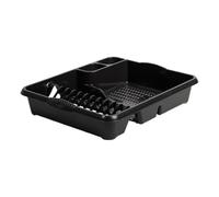 Matangi Plus Large Midnight Black/Dark Greyish Dish Drainer Plate Rack Draining Board Tray Stand Sink Holder Kitchen Organiser
