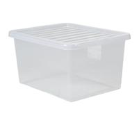 Matangi Plus Large Plastic Storage Box With Lids | 25L, 32L, 37L, 45L And 80L Crystal Clear Storage Container | Stackable and Nestable, Transparent Containers for Home and Office (37 Litre)