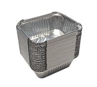 Matangi Plus (Pack 100) Aluminium Small Foil Food Containers with Lids, Small Size No.1 Storage Home and Takeaway Trays