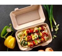 Matangi Plus (Pack of 50 Brown Insulated Clamshell Takeaway Food Burger Box Fish & Chip Tray Cake packaging Storage Box Food Containers With Hinged Lid Restaurant Carryout Lunch Meal Bulk Buy