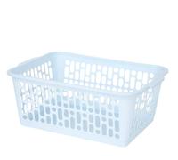 Matangi Plus Rectangular Plastic Storage Basket Small, Medium & Large Handy Basket With Handles Cupboard, Office, Bathroom, Kitchen, School, Under Shelf Storage Home (LARGE, COOL BLUE)
