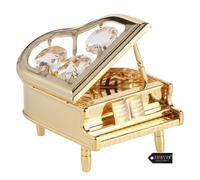 Matashi 24k Gold Plated Highly Polished Piano Ornament Made with Genuine Crystals