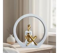 Mataura Reading Statue & Sculpture, Modern Solid Resin and Metal Thinker Statue, Home Decor Sculpture- Desktop Art Ornament for Living Room, Office, Bookshelf, Bedroom or Gift