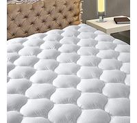 MATBEBY King Size Mattress Pad - Cooling Breathable Mattress Topper, Quilted Fitted Mattress Protector, Pillow Top Mattress Cover with 8-21" Deep Pocket, Soft, Machine Washable, White, 78x80 Inches