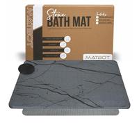 MATBOT Diatomite Stone Bath Mat, Diatomaceous Earth Bath Mat, Non-Slip, Highly Absorbent, Quick Drying Bath Mat, Dish Stone Drying Mat, Easy Clean, Bathroom Stone Mat (23.6" X 15.4" Grey Marble)