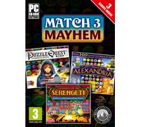 Match 3 Mayhem: Puzzle Quest/ Alexandria/ Serengeti (PC CD_ROM)