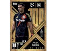 Match Attax Extra 2024 2025 Emiliano Martinez 100 Club Trading Card